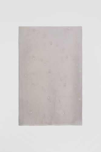 Bhama Embroidered Saree Set - Ivory, White, image 8